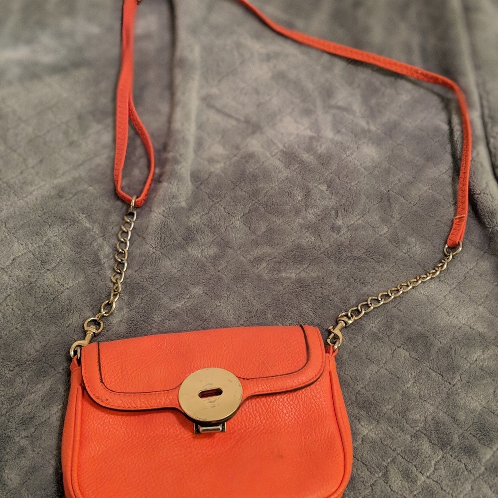 Orange crossbody purse